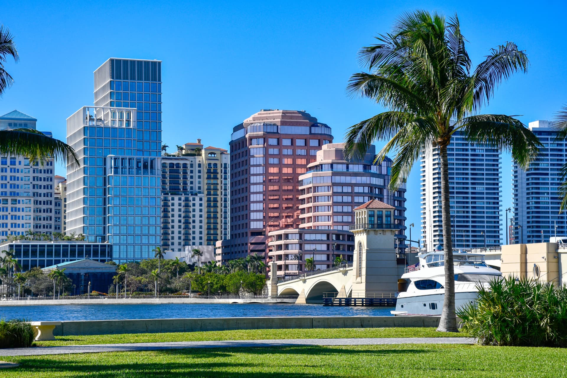Waterfront view of downtown West Palm Beach, Florida